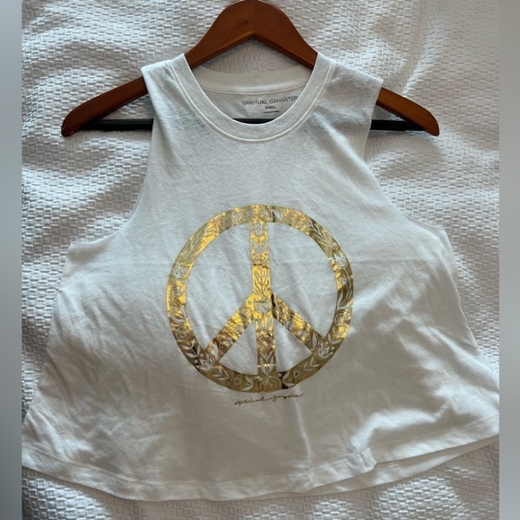 SPIRITUAL GANGSTER Peace Graphic Crop Tank Top - Picture 10 of 16